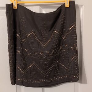 Jennifer Lopez Black Mini Skirt with Gold Accents